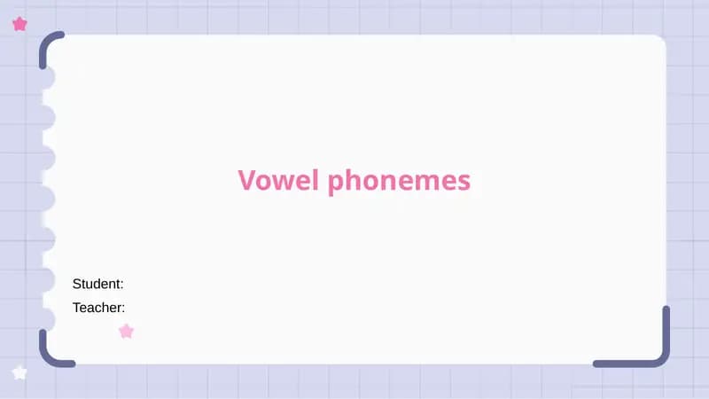 Vowel phonemes