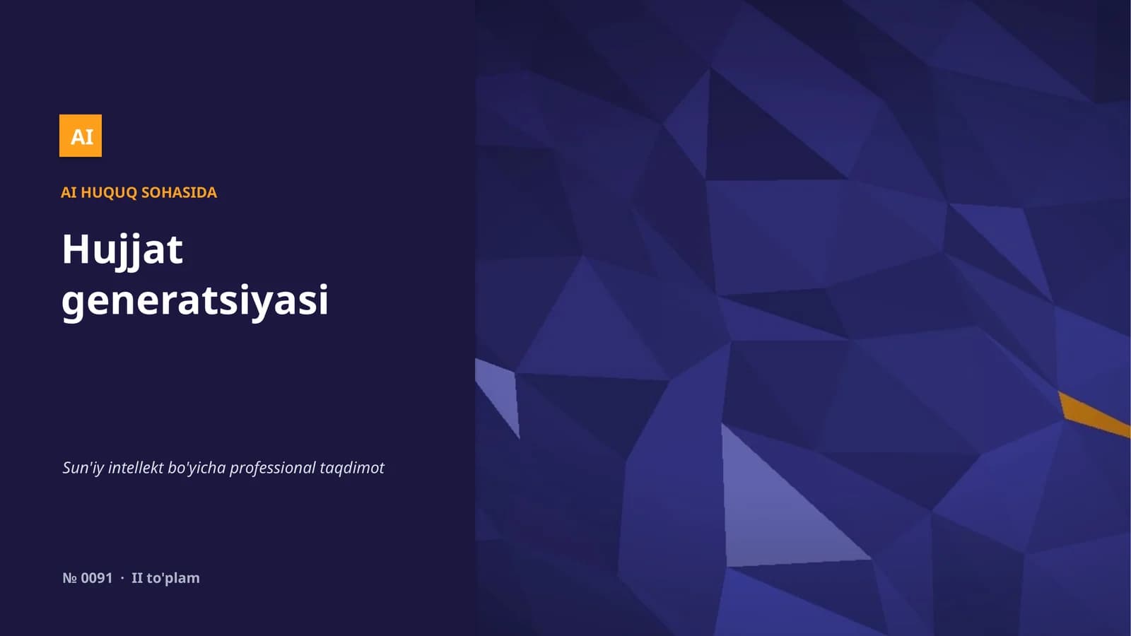 Hujjat generatsiyasi AI huquq sohasida