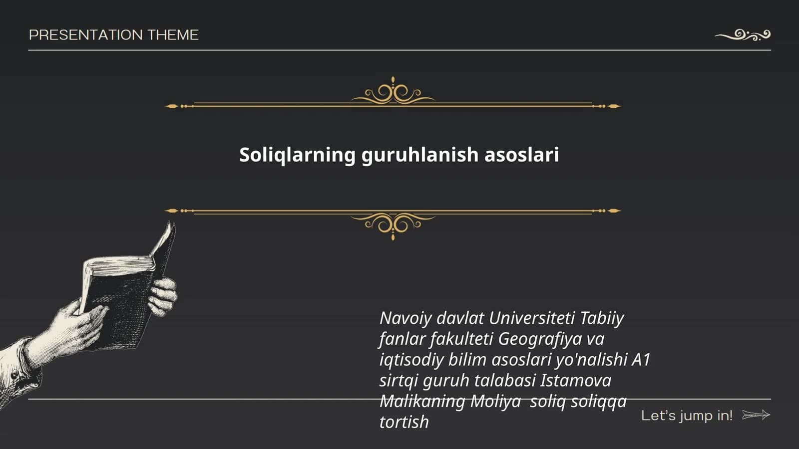 Soliqlarning guruhlanish asoslari