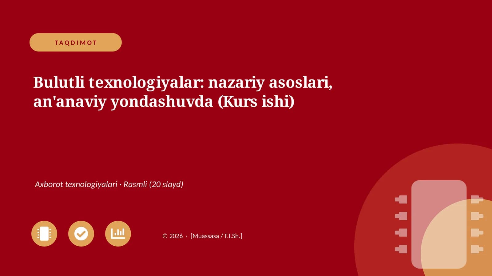 Bulutli texnologiyalar: nazariy asoslari, an'anaviy yondashuvda (Kurs ishi)