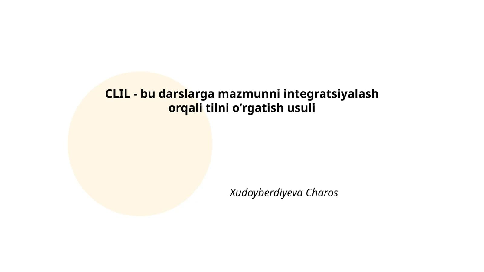 CLILning asosiy tamoyillar