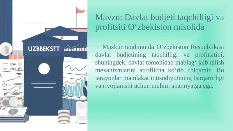 Davlat budjeti taqchilligi va profitsiti O‘zbekiston misolida