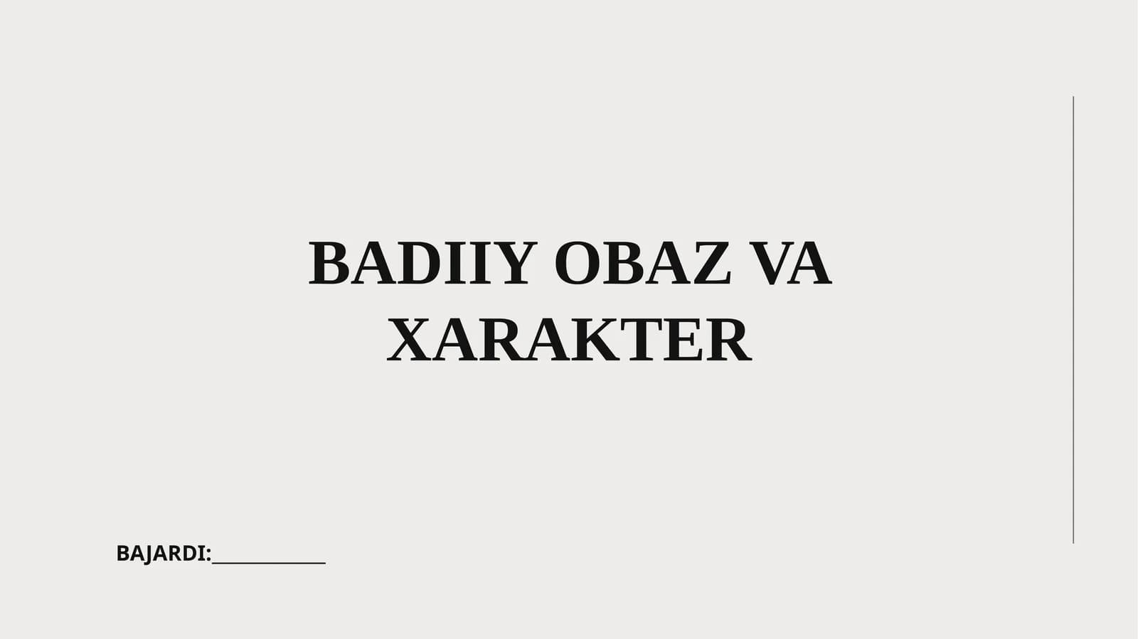 Badiiy obaz va xarakter