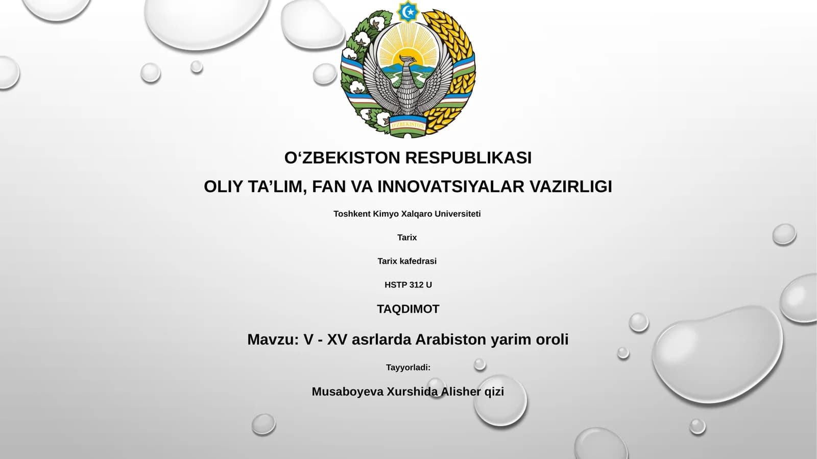 V - XV asrlarda Arabiston yarim oroli