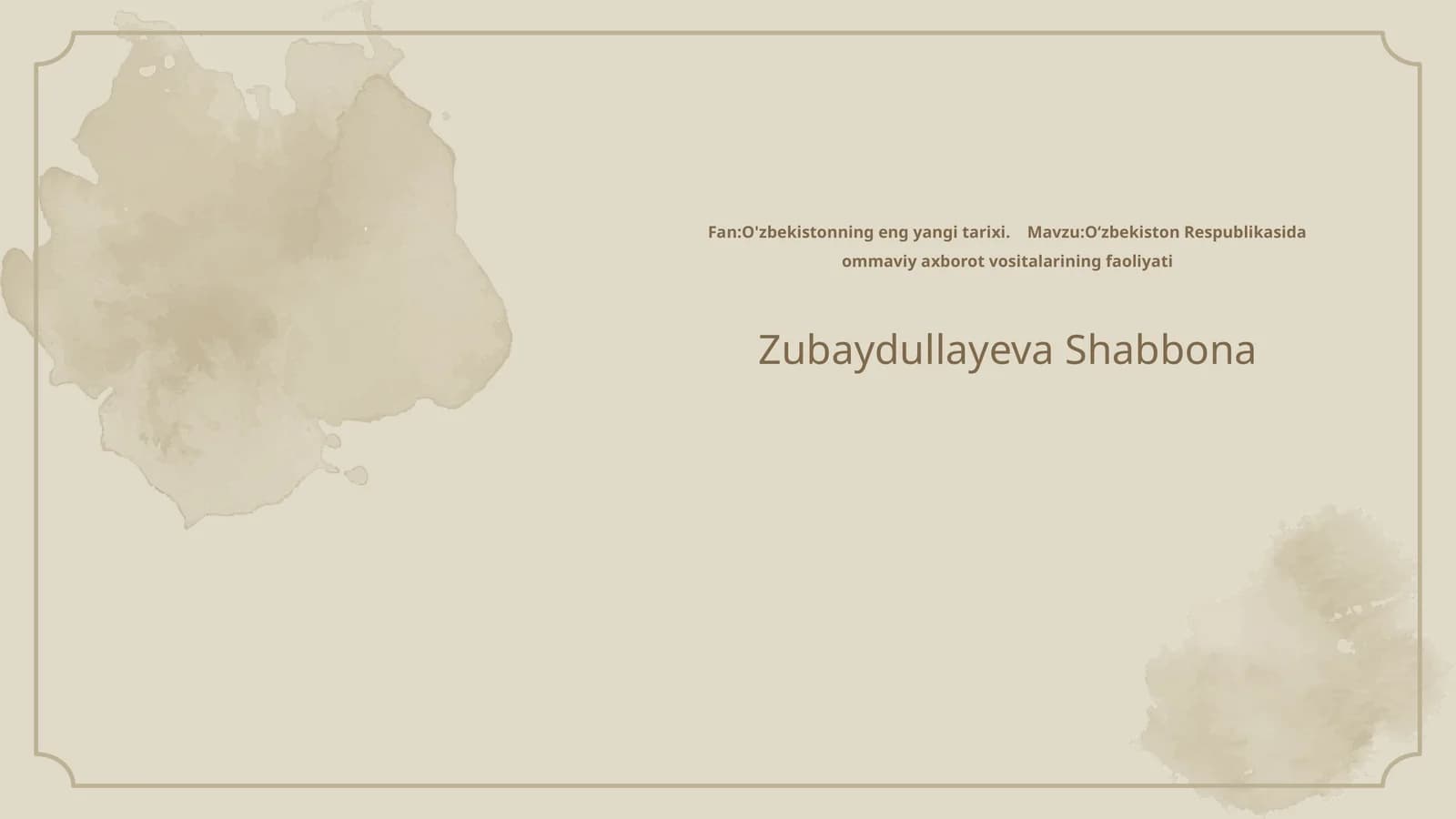 O‘zbekiston Respublikasida ommaviy axborot vositalarining faoliyati