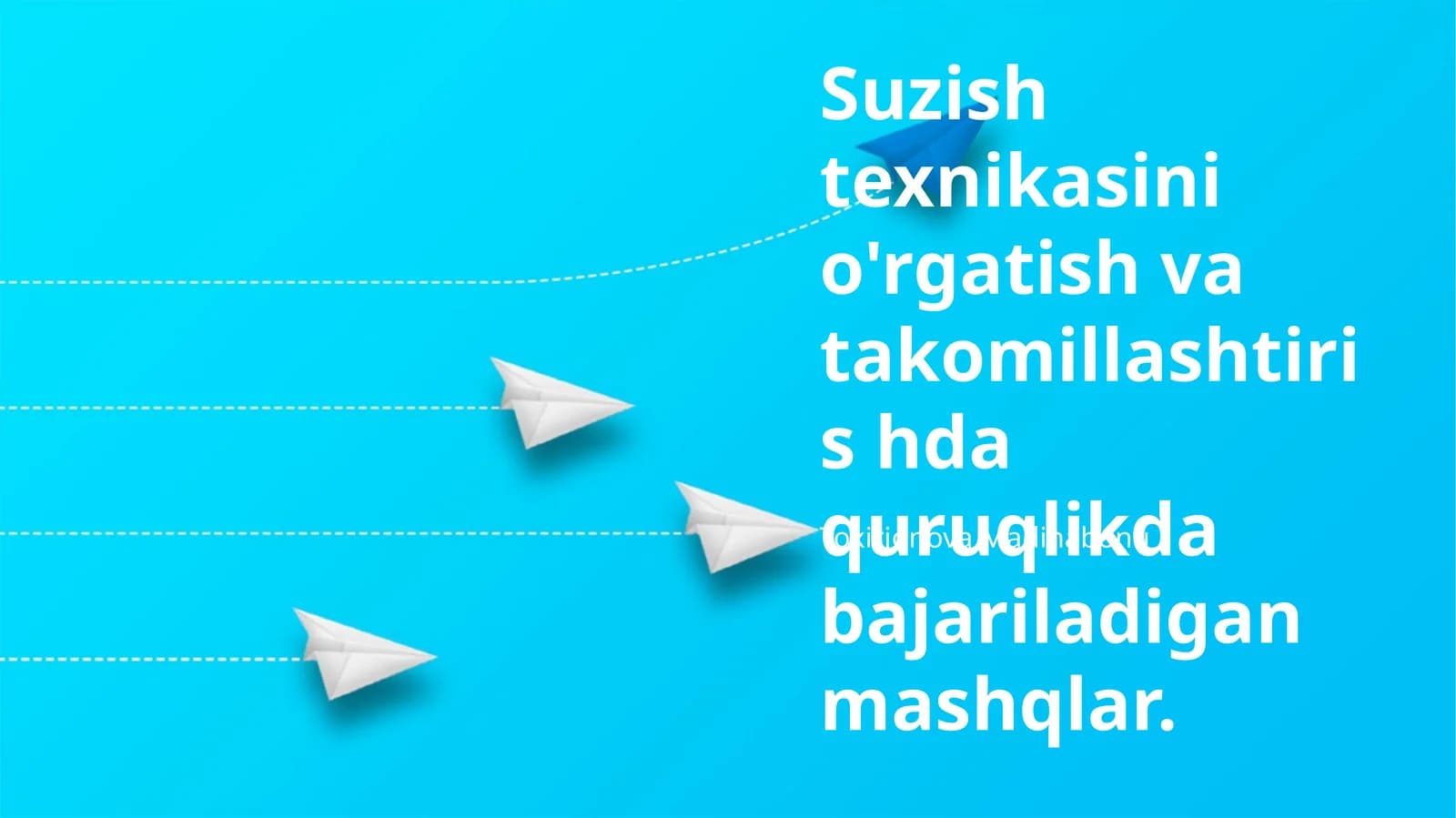 Suzish texnikasini o'rgatish va takomillashtiris mashqlar