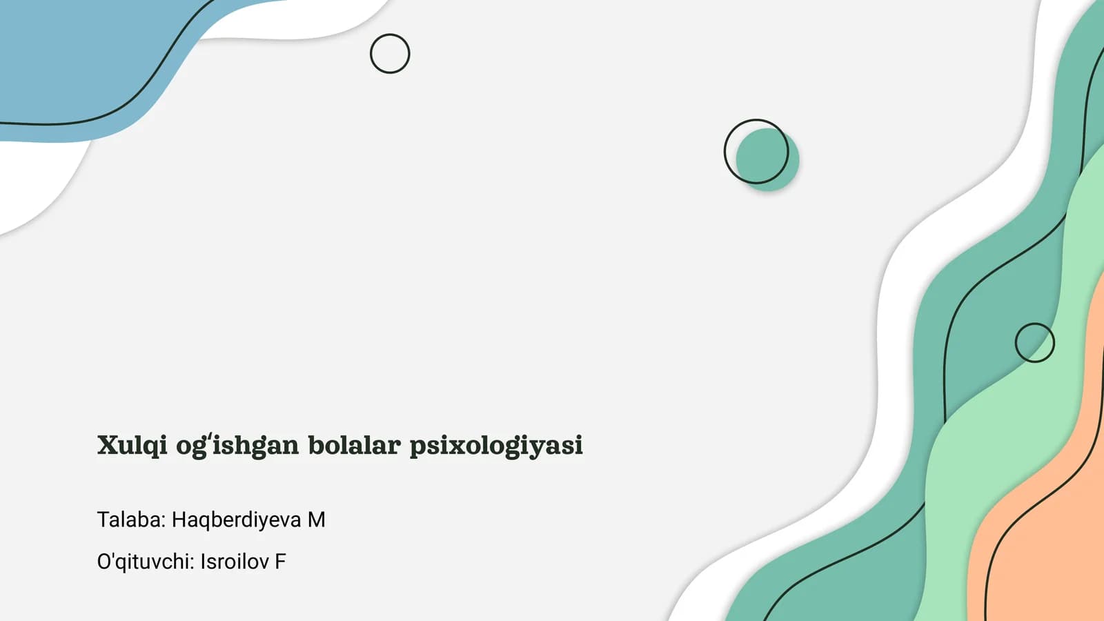 Xulqi ogʻishgan bolalar psixologiyasi