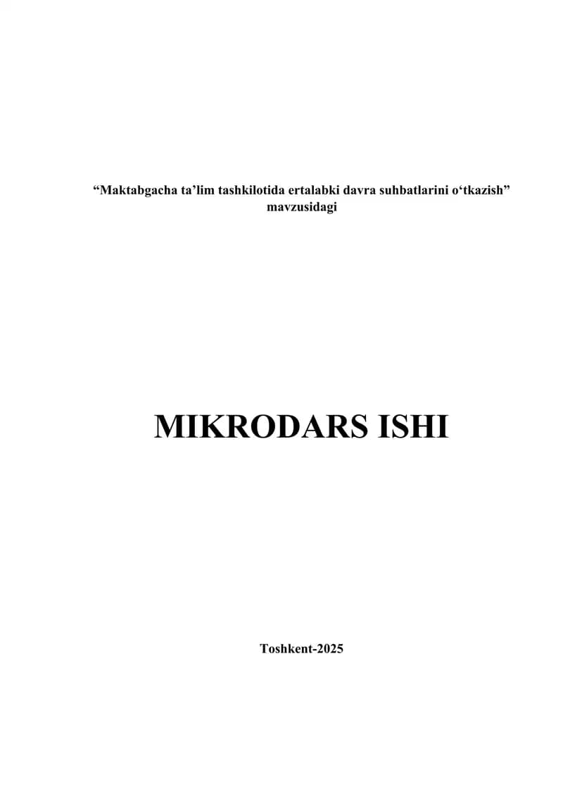 Maktabgacha ta’lim tashkilotida ertalabki davra suhbatlari