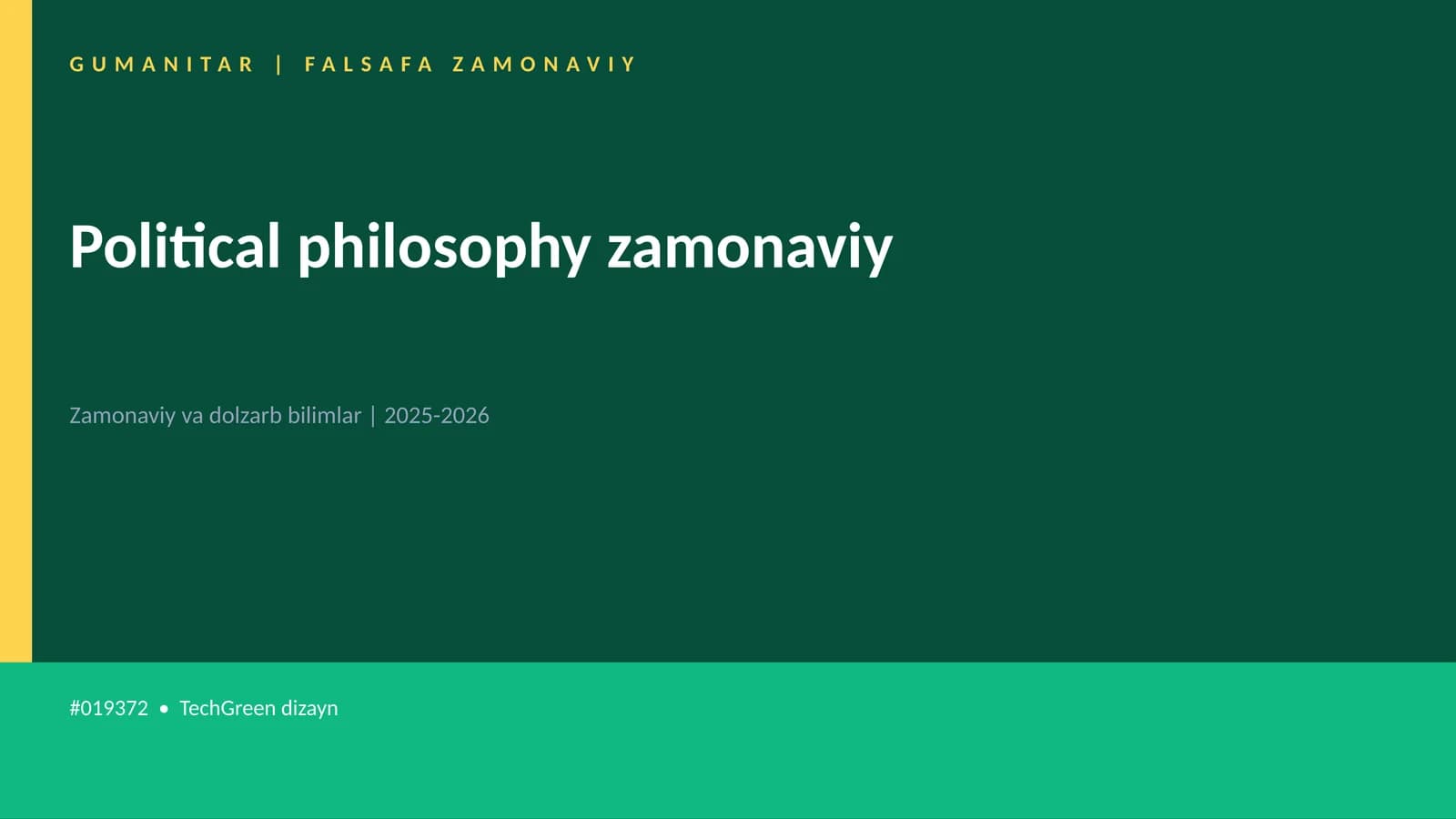 Political philosophy zamonaviy