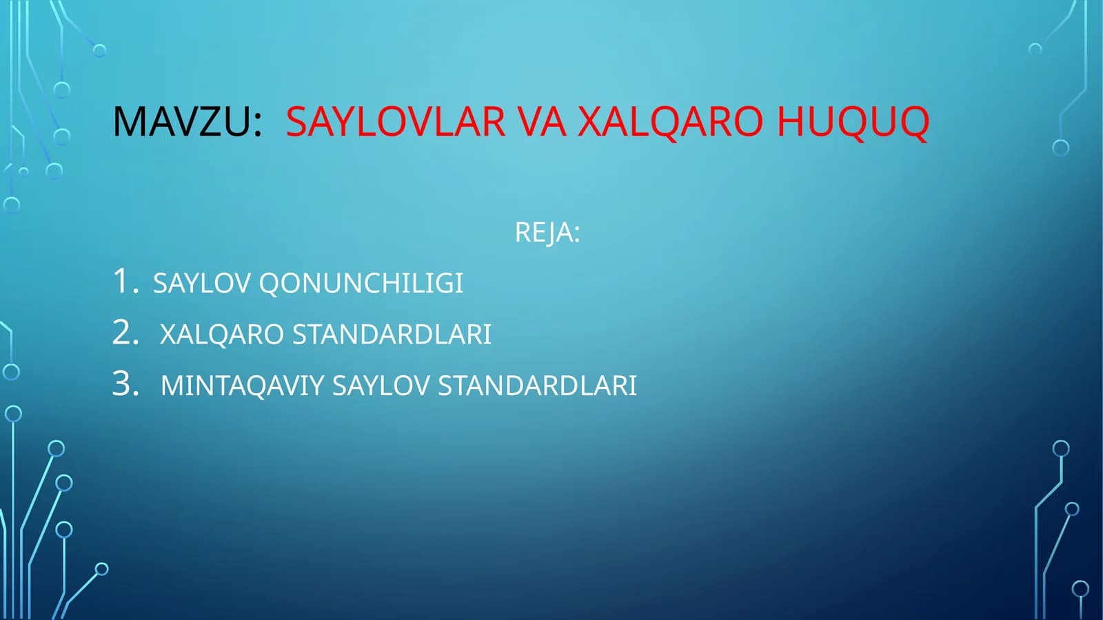 saylovlar va xalqaro huquq