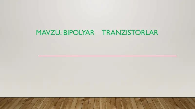 bipolyar tranzistorlar.