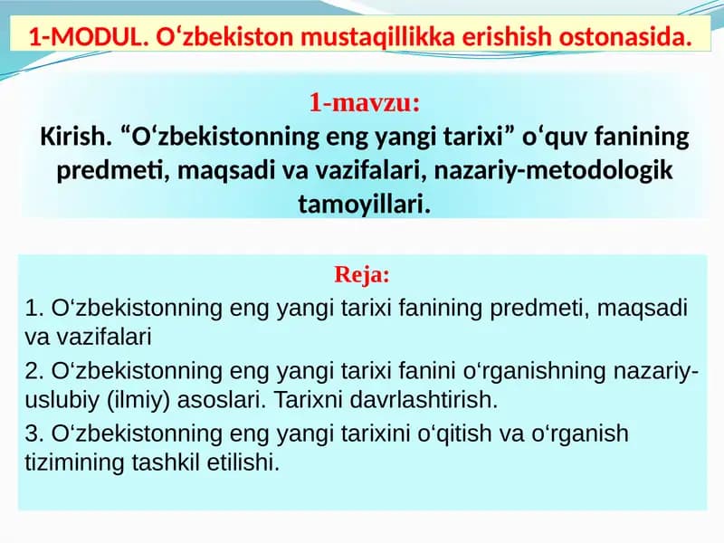 О‘zbekiston mustaqillikka erishish ostonasida