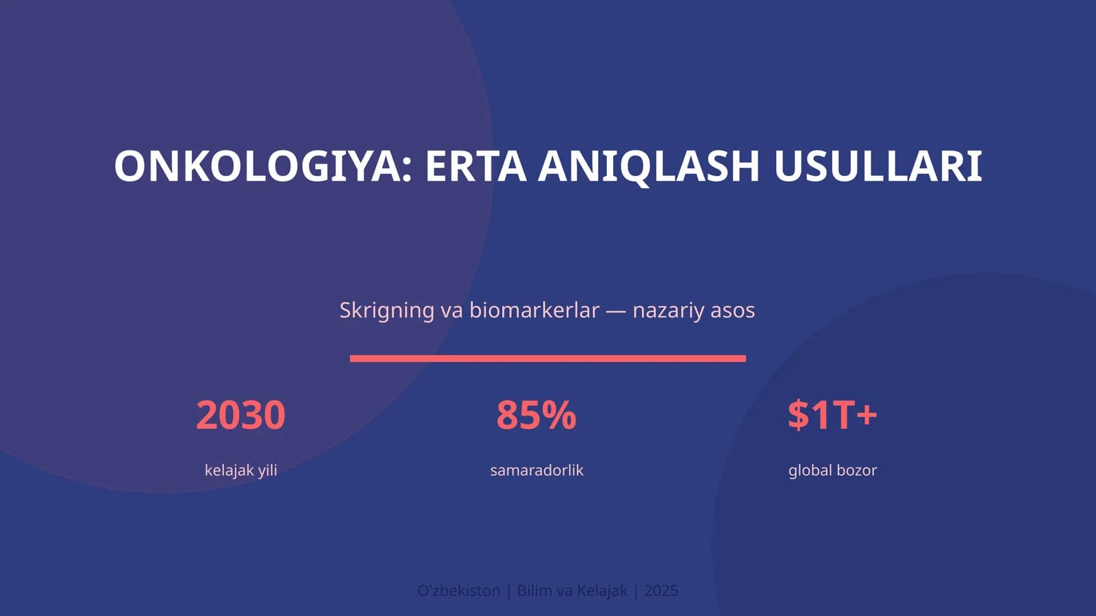 Onkologiya: erta aniqlash usullari