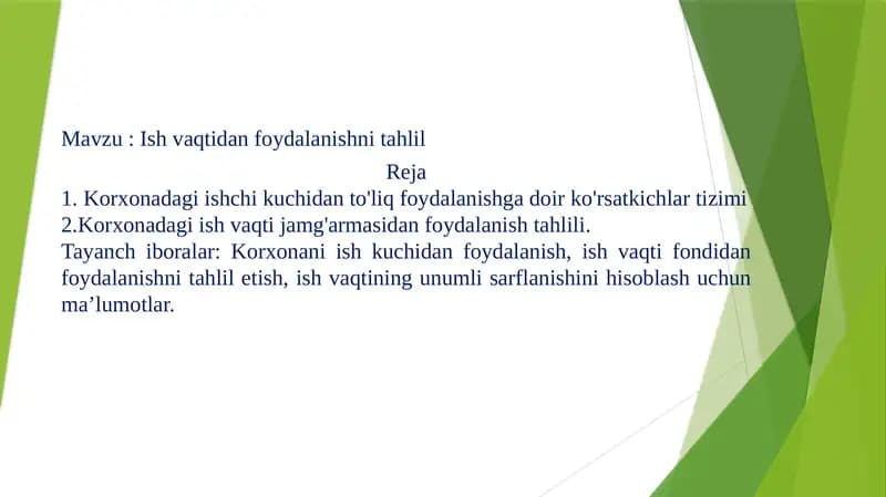 Ish vaqtidan foydalanishni tahlil
