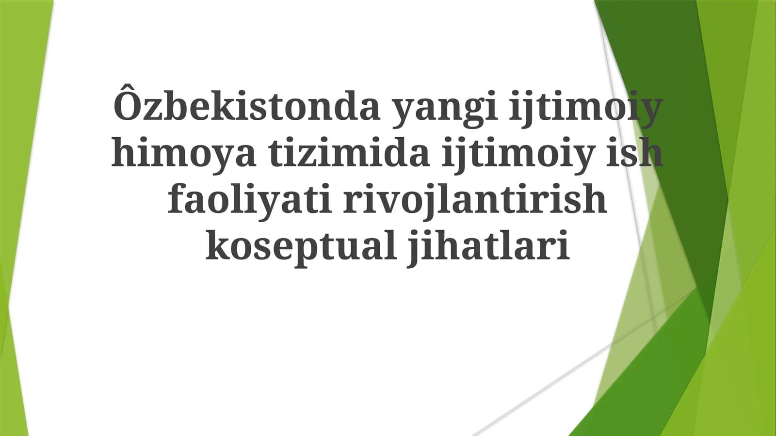 O'zbekistonning Yangi Ijtimoiy Ta'minot Tizimi