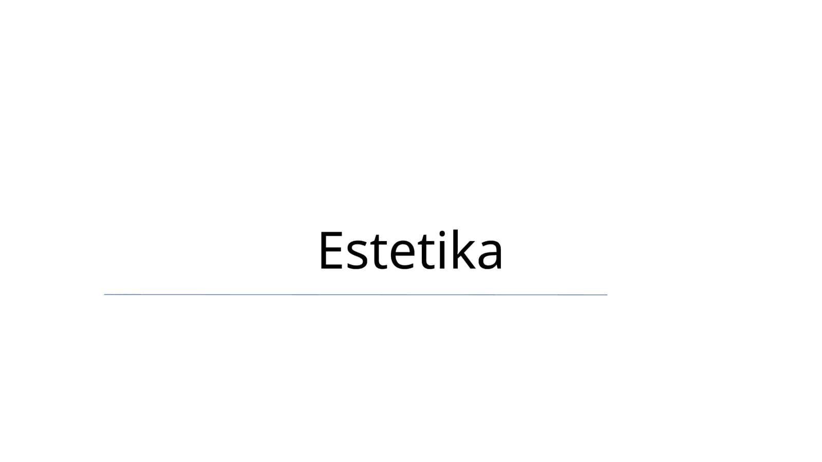 Estetika