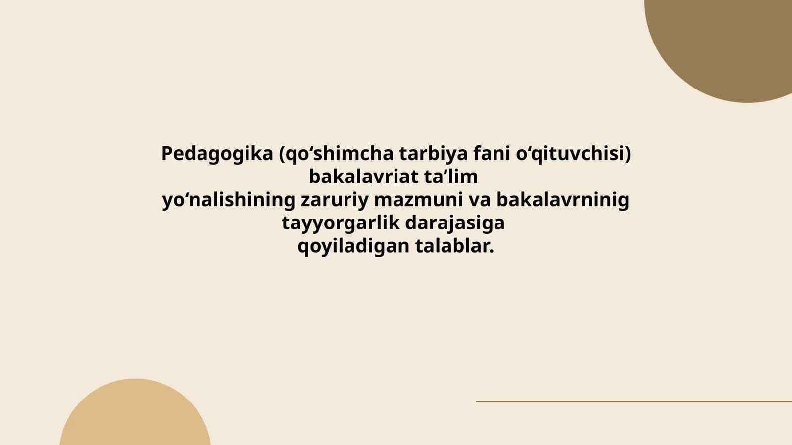 Pedagogika (qo‘shimcha tarbiya fani o‘qituvchisi) bakalavriat ta’lim