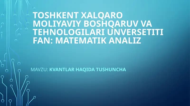 Matematika analiz