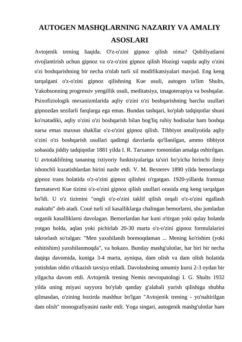 AUTOGEN MASHQLARNING NAZARIY VA AMALIY ASOSLARI
