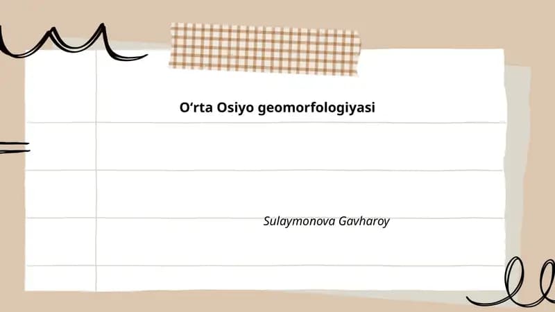 Oʻrta Osiyo geomorfologiyasi