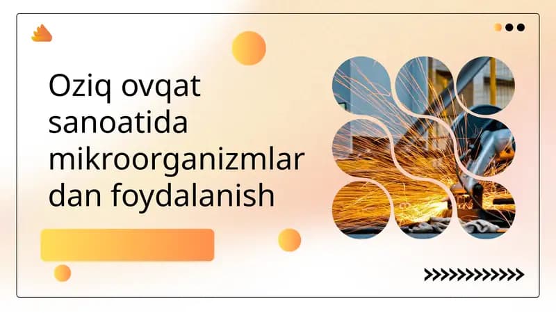 Oziq ovqat sanoatida mikroorganizmlardan foydalanish