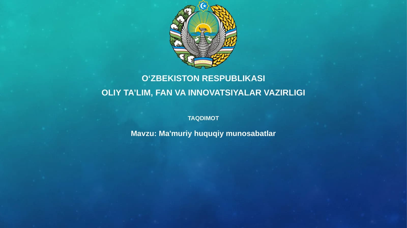 Ma'muriy huquqiy munosabatlar