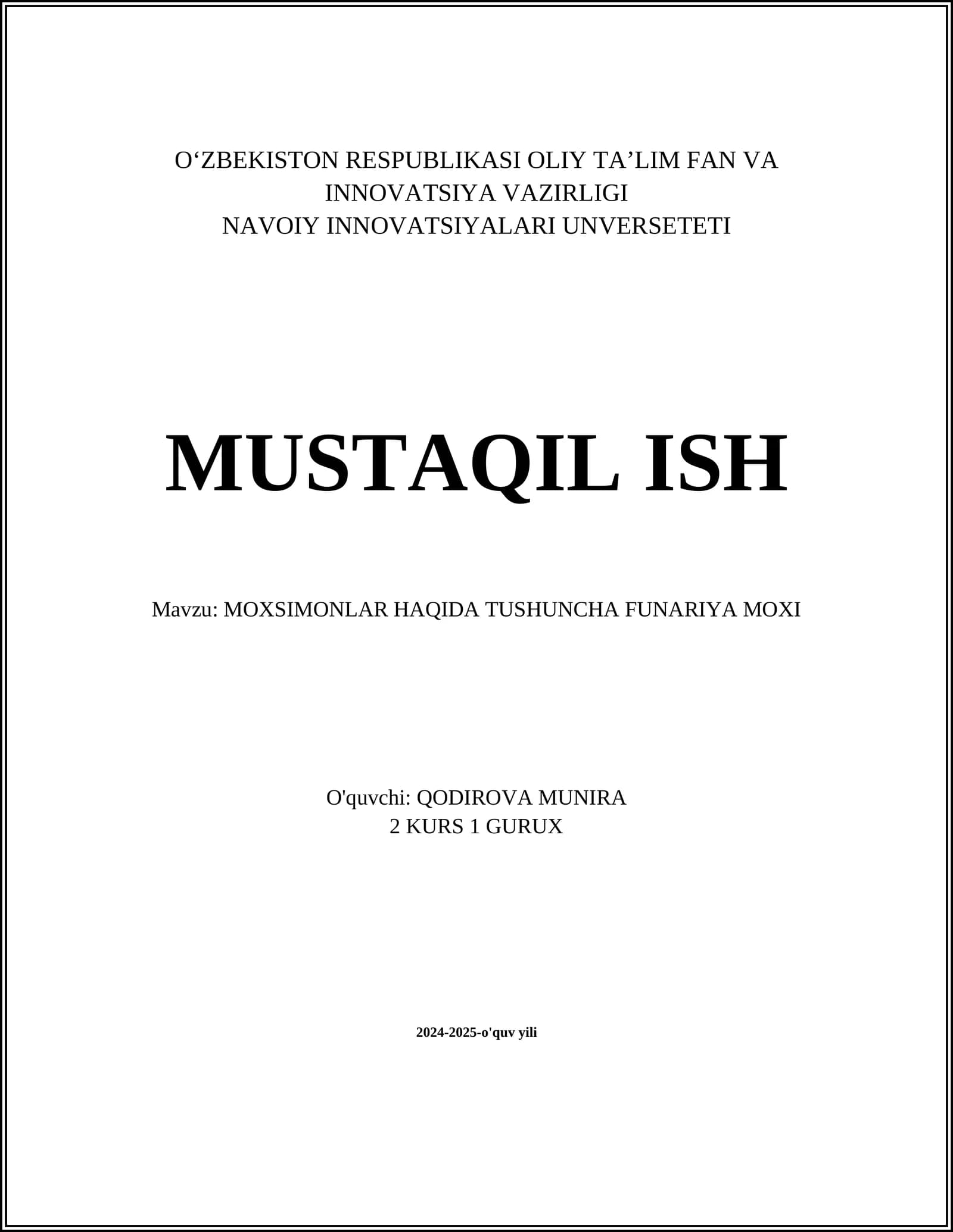 FUNARIYA MOXI BIOLOGIYASI