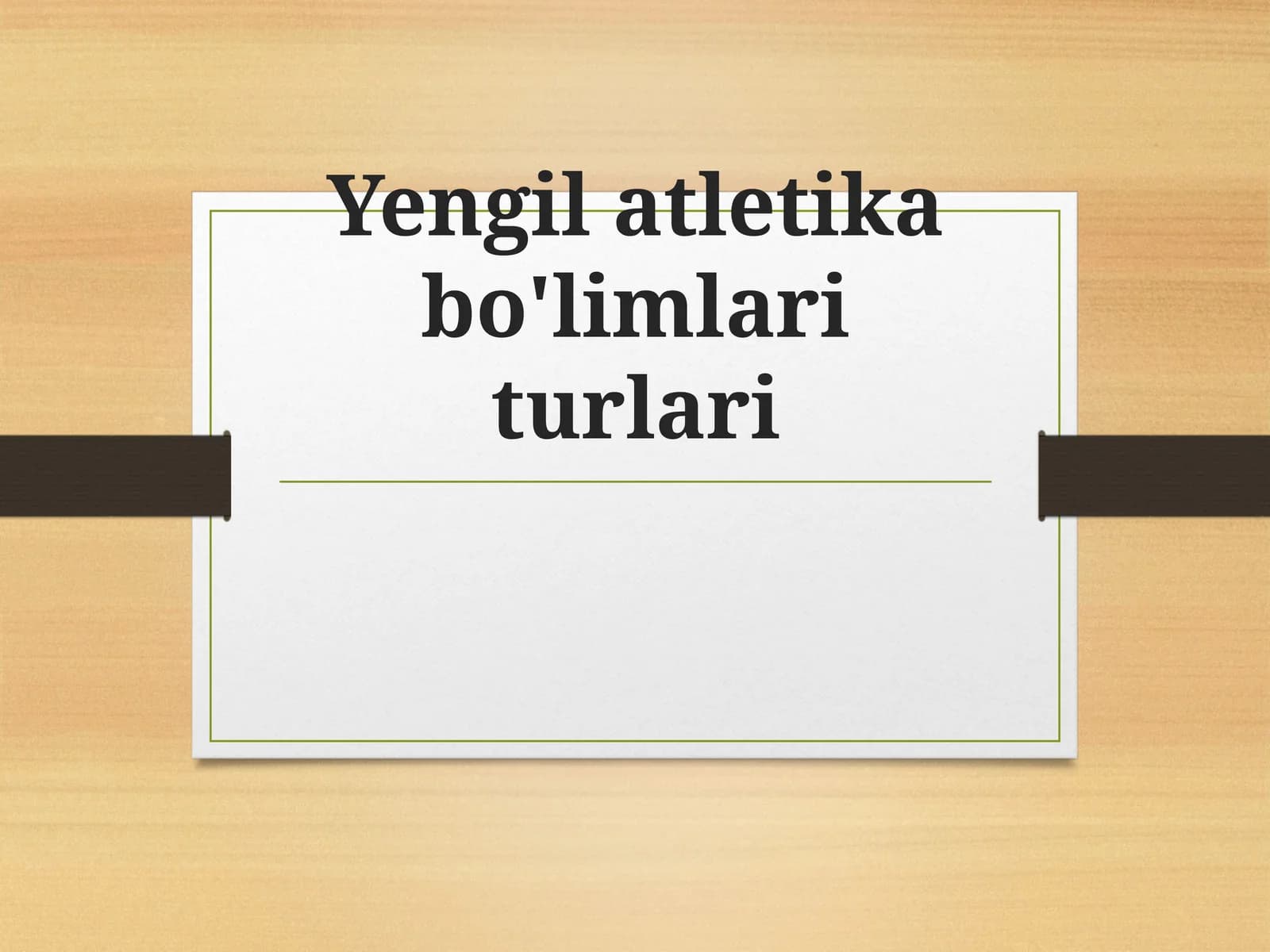 Yengilatletika bo'limlari turlari