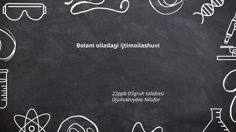 Bolani oiladagi ijtimoilashuvi