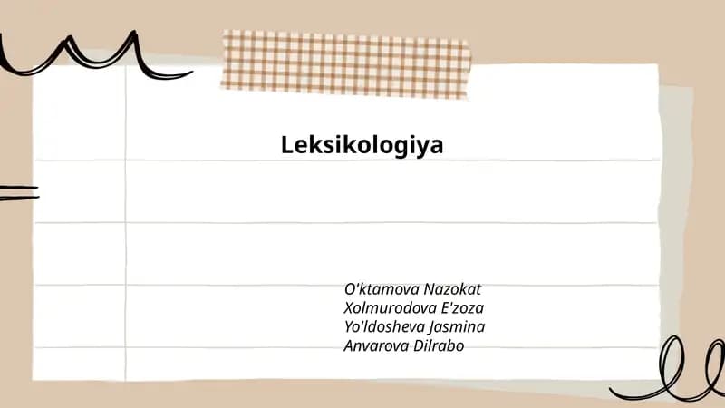 Leksikologiya