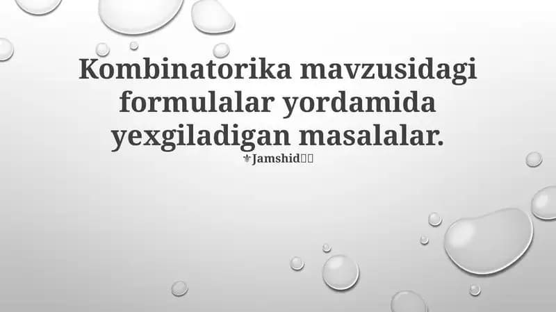 Kombinatorika formulalari