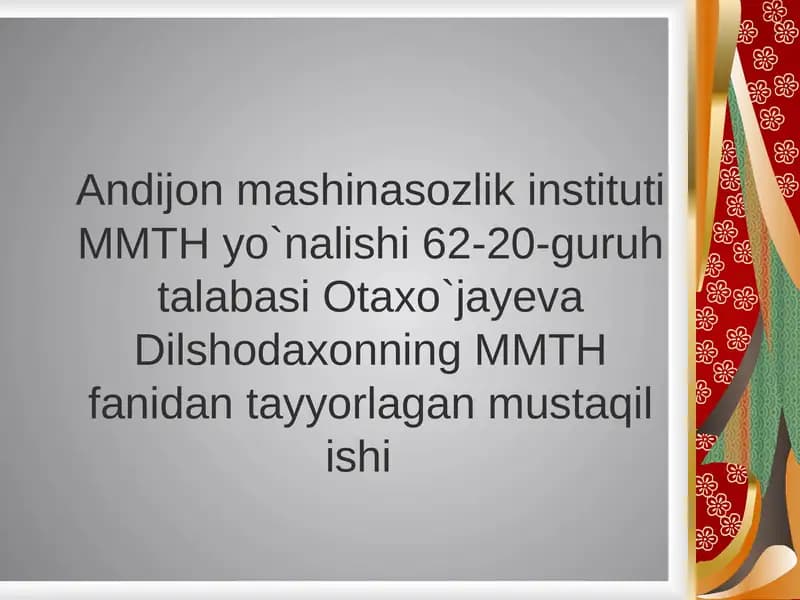 Mehnatni muhofaza qilishda ergonomikaning axamiyati