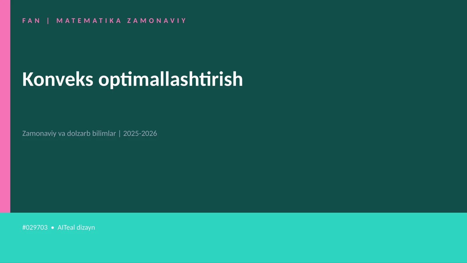 Konveks optimallashtirish
