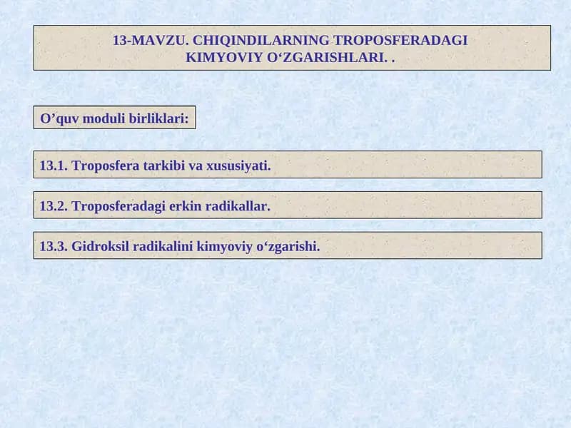 Troposferadagi erkin radikallar