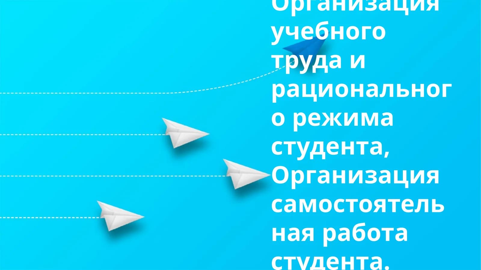 Организация учебного труда и рационального режима студента