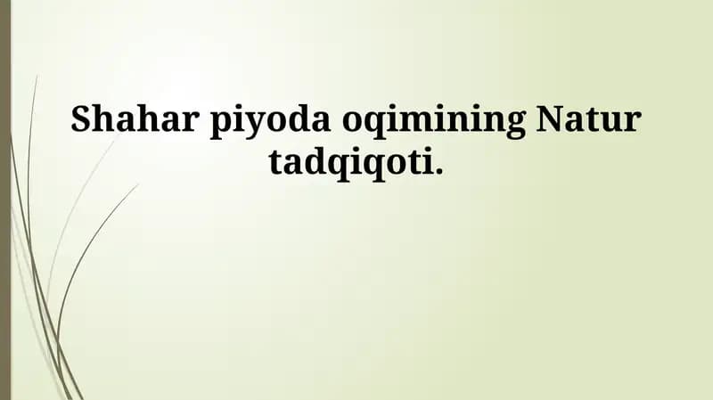 Shahar piyoda oqimining Natur tadqiqoti