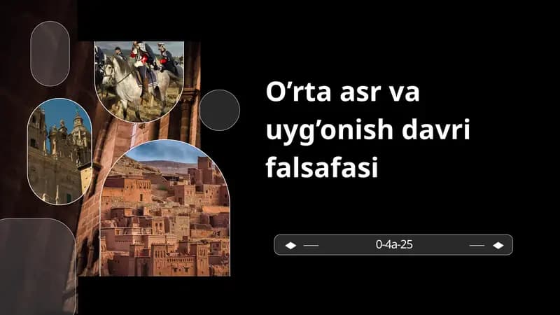 O'rta asr uyg'onish davri va yangi davr falsafasi