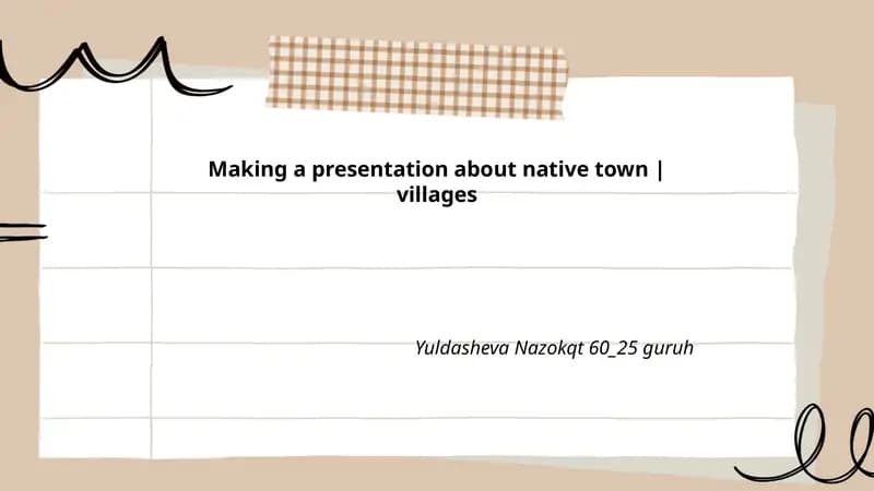 Presentation about Native Town or Village