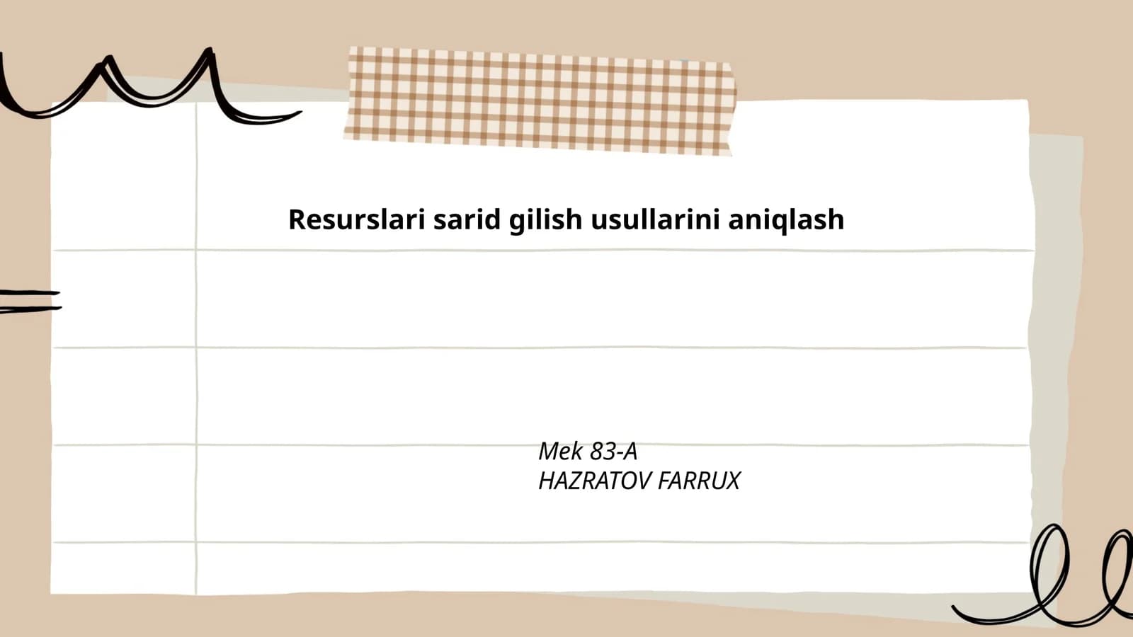 Resurslarni boshqarish usullari