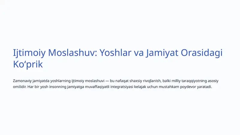 Ijtimoiy Moslashuv