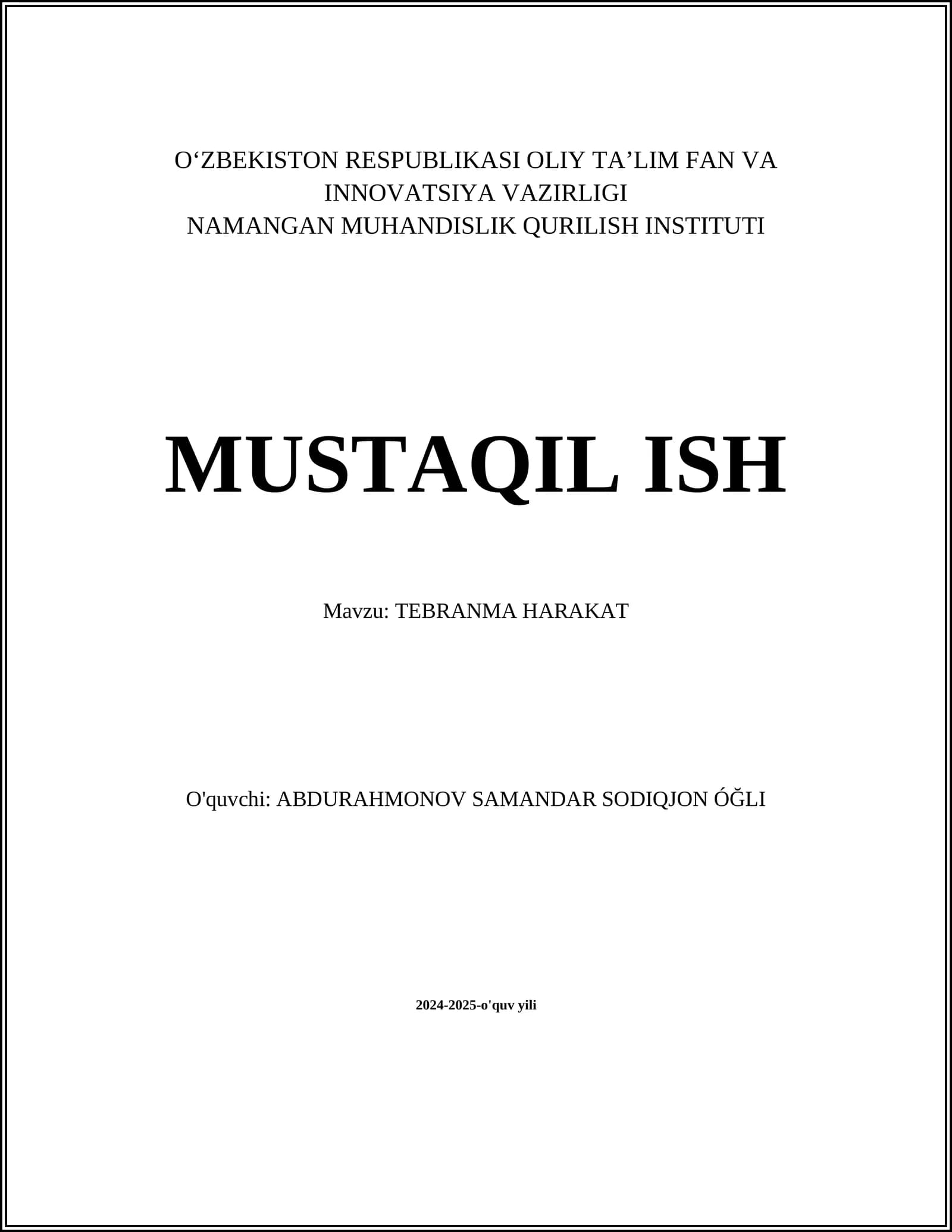 TEBRANMA HARAKAT