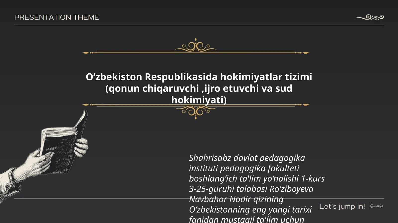 O‘zbekistonning eng yangi tarixi fanidan mustaqil ta'lim uchun tayyorlagan taqdimoti