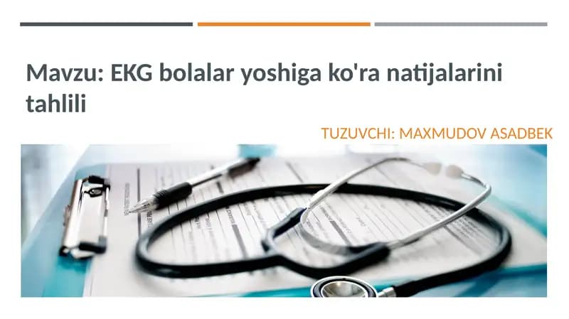 EKG bolalar yoshiga ko'ra natijalarini tahlili
