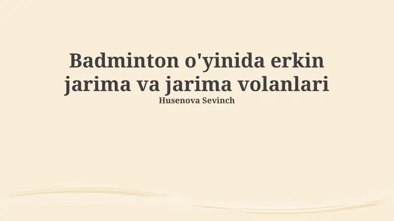 Badminton o'yinida erkin jarima va jarima volanlari