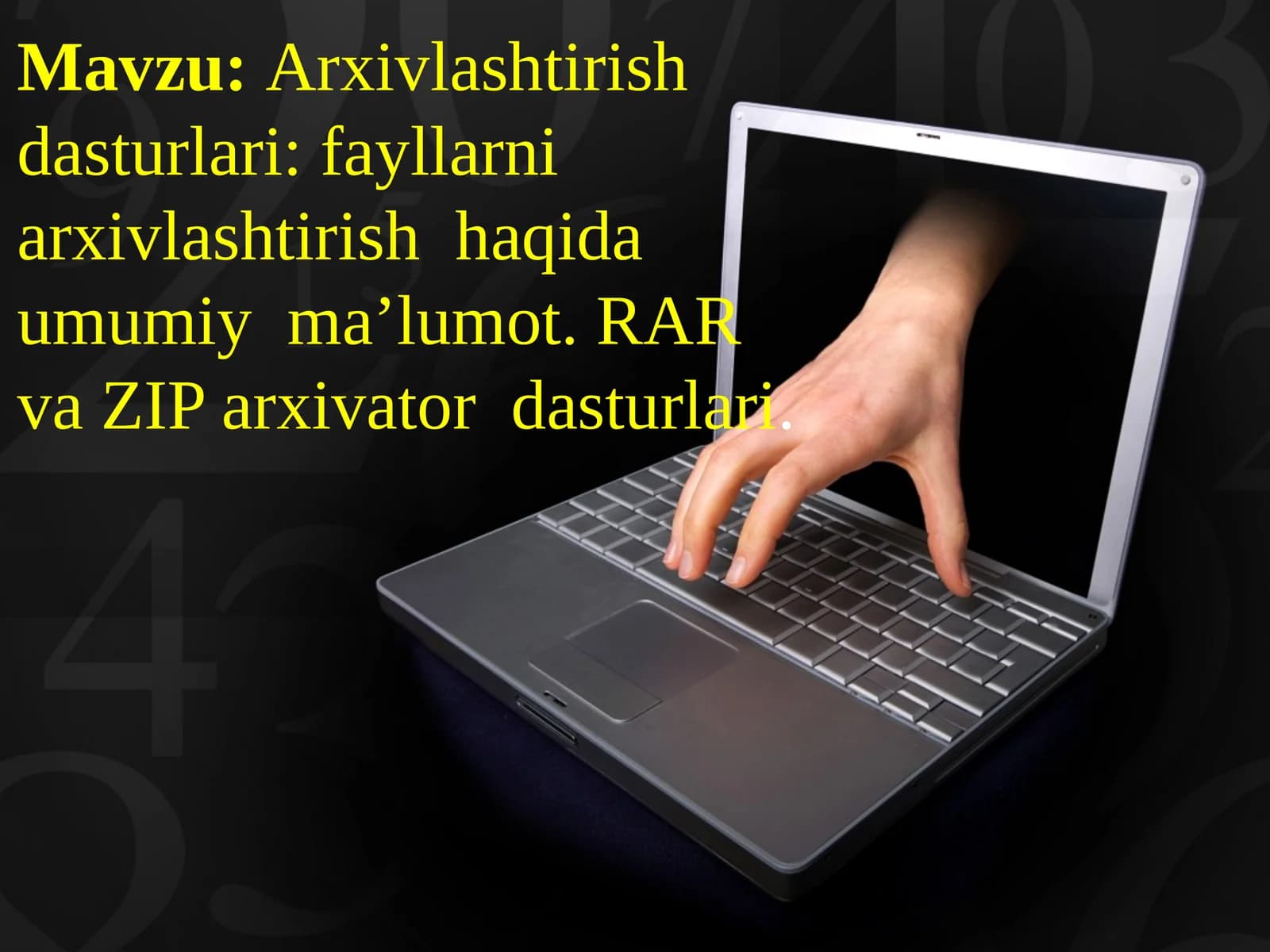 Arxivlashtirish dasturlari: fayllarni  arxivlashtirish  haqida  umumiy  ma’lumot