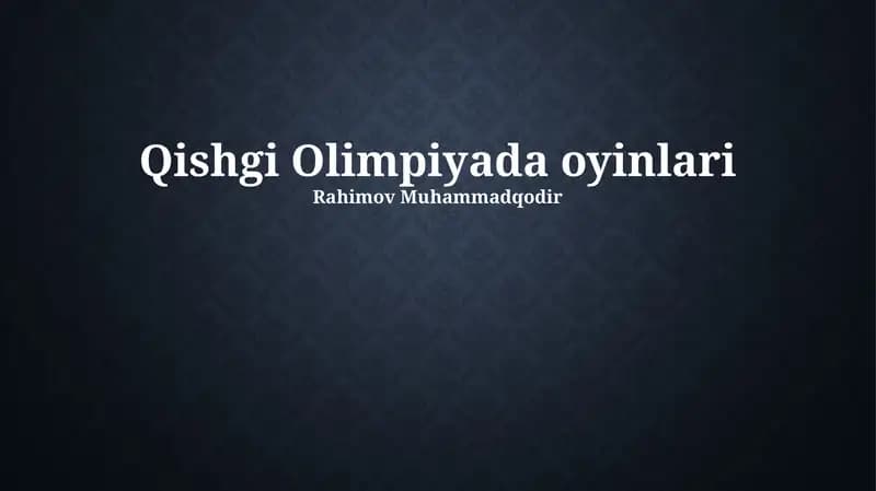 Qishgi Olimpiyada oyinlari