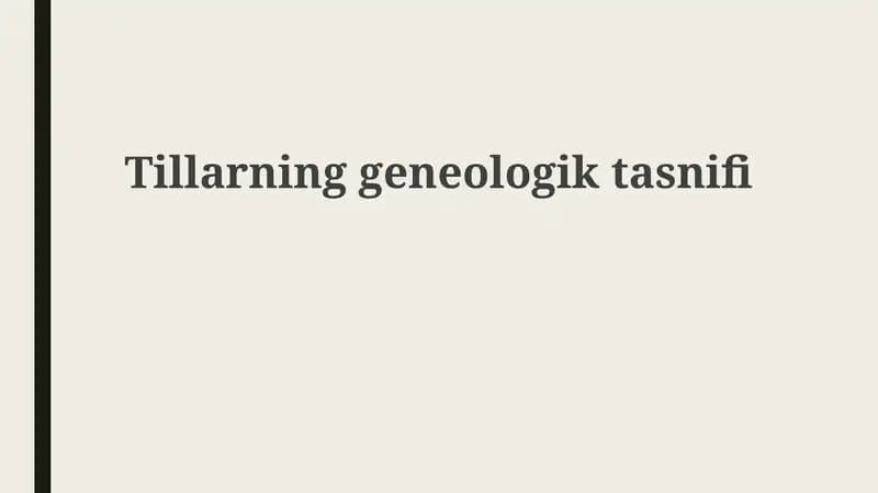 Tillarning genealogik tasnifi