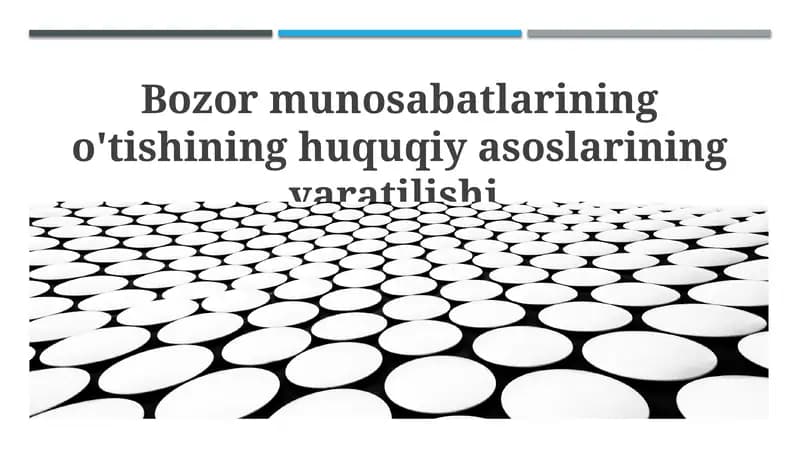 Huquqiy asoslar va bozor iqtisodiyoti