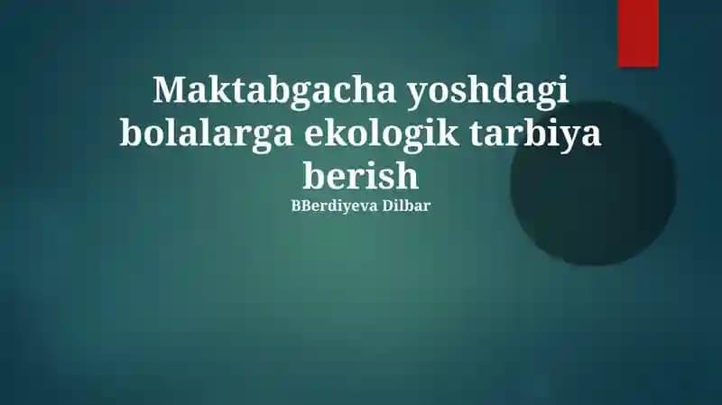 Ekologik tarbiya