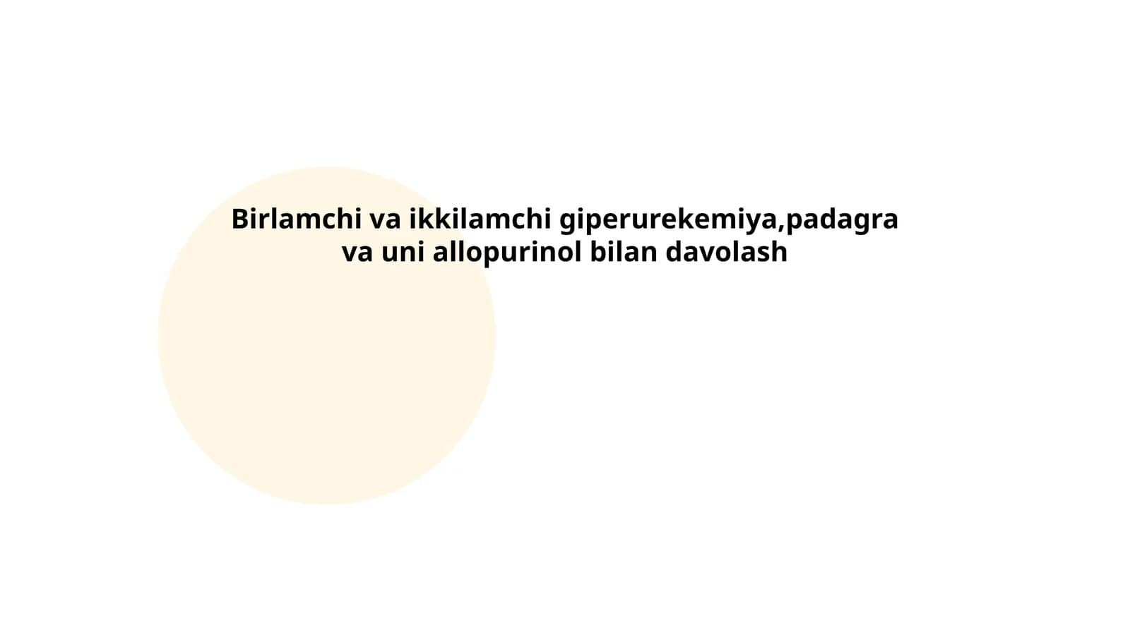 Birlamchi va ikkilamchi giperurekemiya,padagra va uni allopurinol bilan davolash